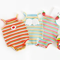 newborn infant baby bodysuits cute sleeveless rainbow striped rompers playsuits toddler girls summer suspender jumpsuits clothes