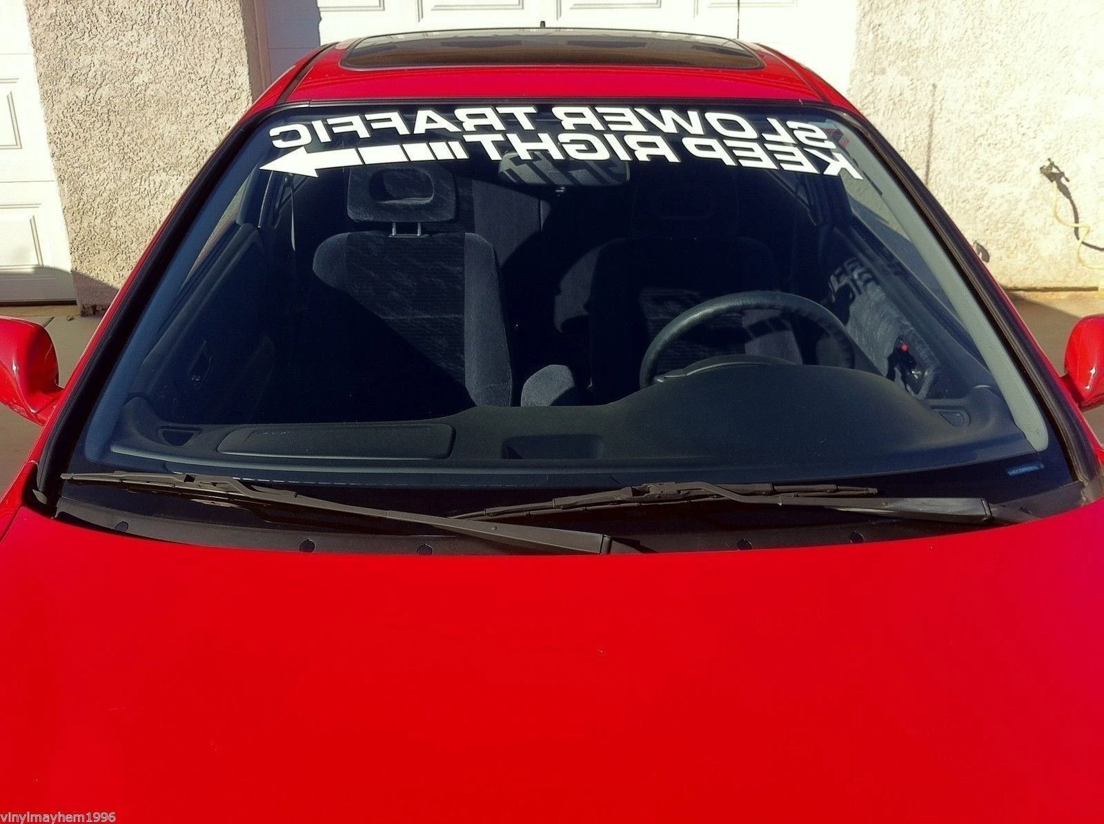 

For Slower Traffic Keep Right windshield vinyl sticker decal car truck SUV Import