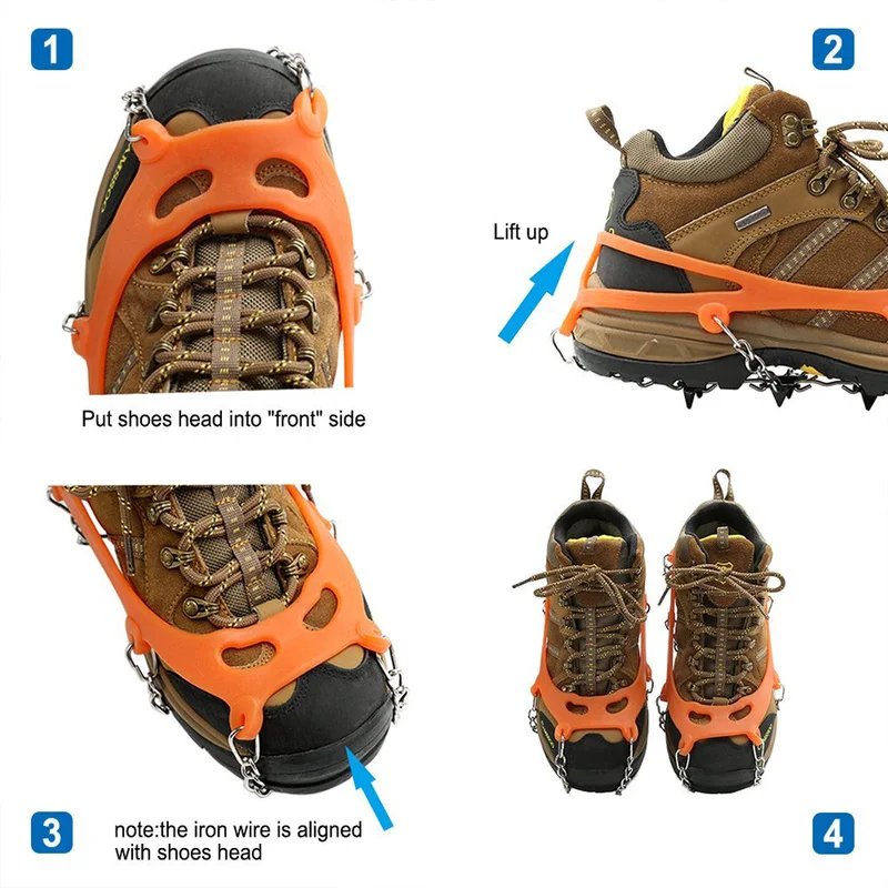 

Snow Non Slip Climbing Crampons Cleats Shoe Cover Ice Gripper For Spikes Hiking Winter Manganese Steel Outdoor Cleats Overshoes