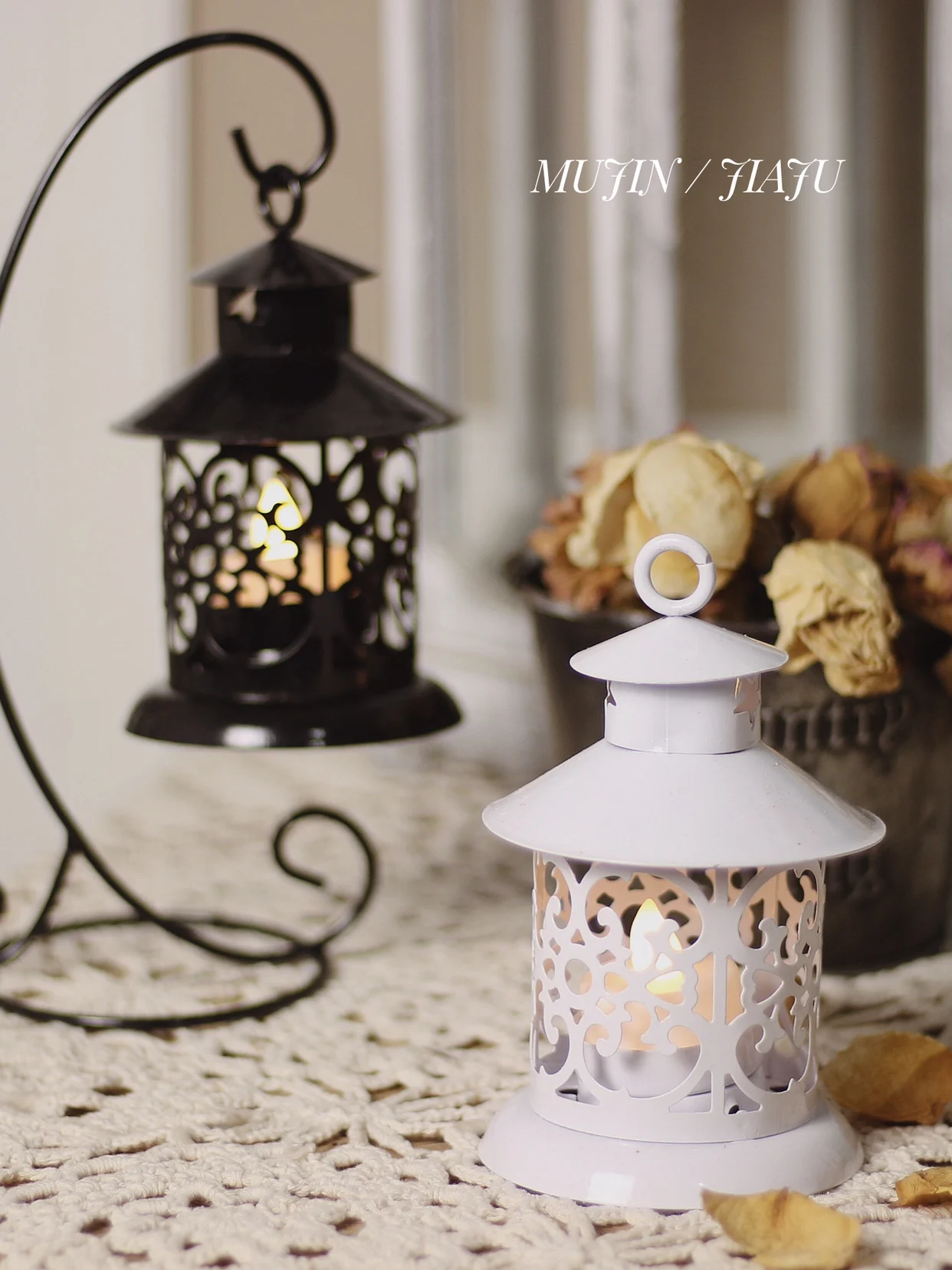 Современные подсвечники в скандинавском стиле Винтажные белые металлические