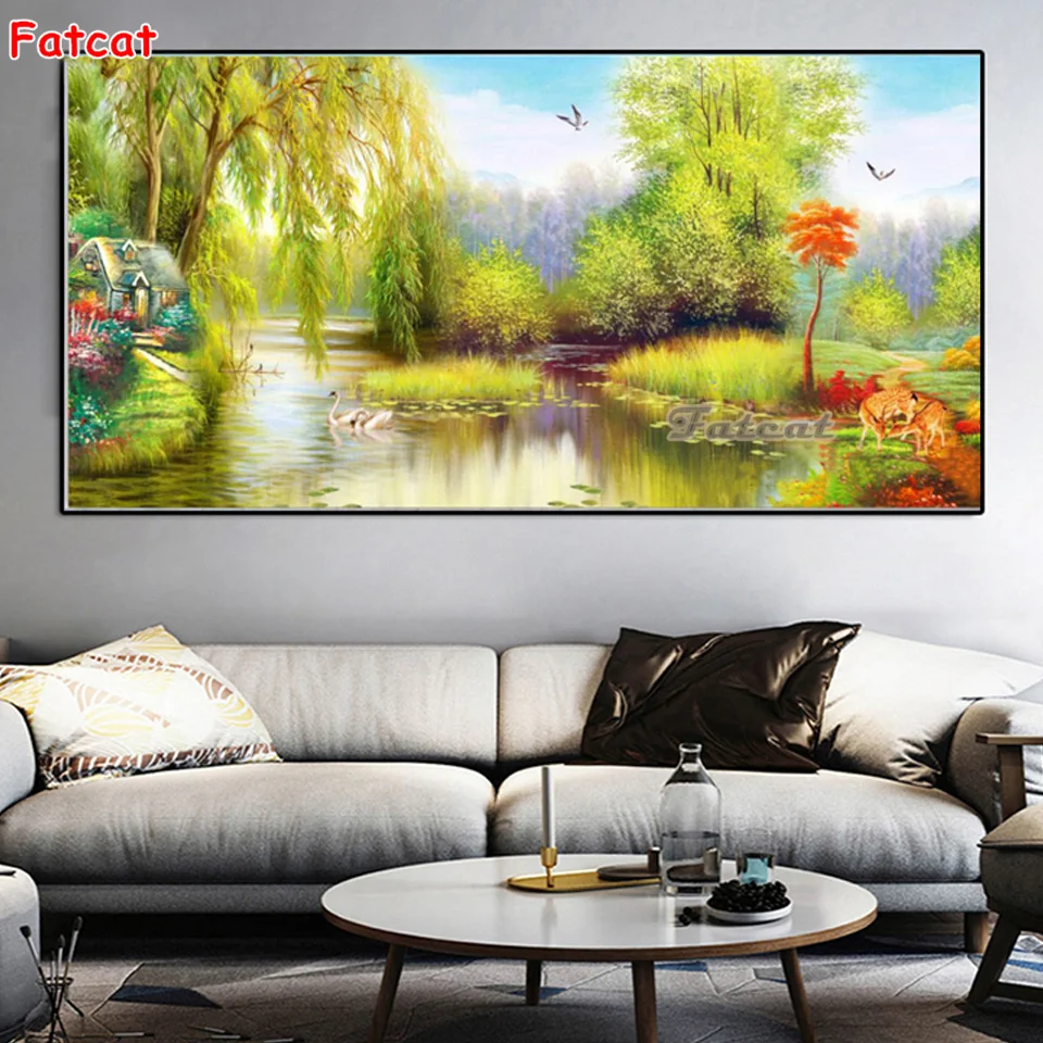 

photo custom diy diamond embroidery natural spring landscape diamond painting square round drill diamond mosaic decor PP3509