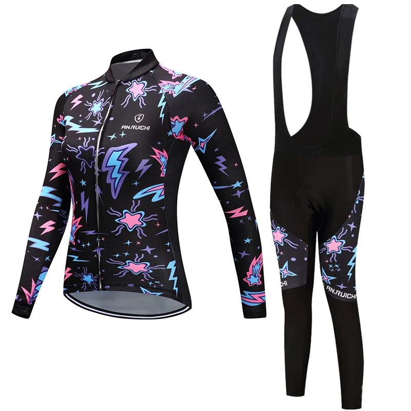 Женский комплект одежды для велоспорта велосипедная форма с длинным рукавом