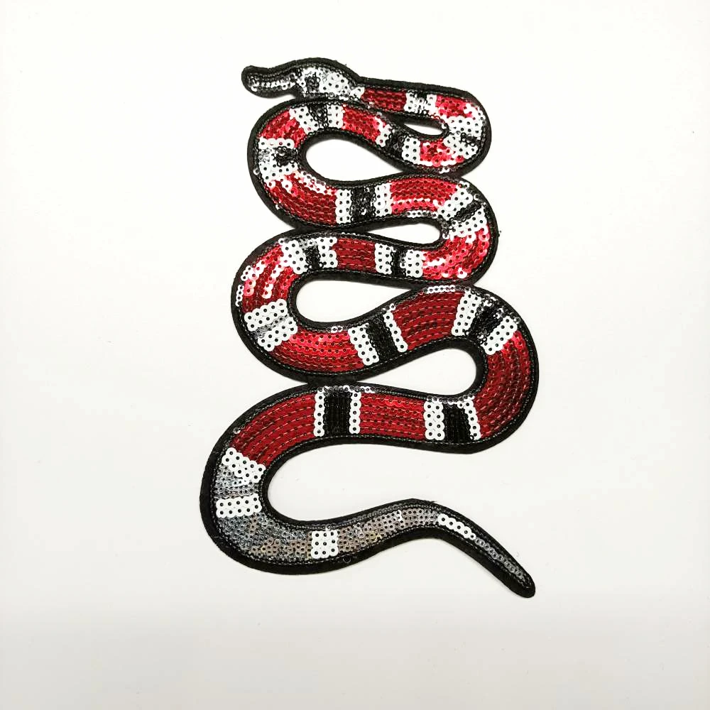 

large embroidery big red snake cartoon patches for clothing CA-3433