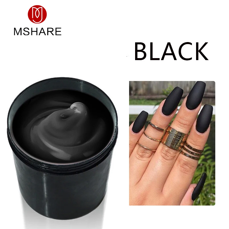 MSHARE черный поли жесткий гель акрил 1 кг ногти толстый камуфляж УФ-гель для ногтей |