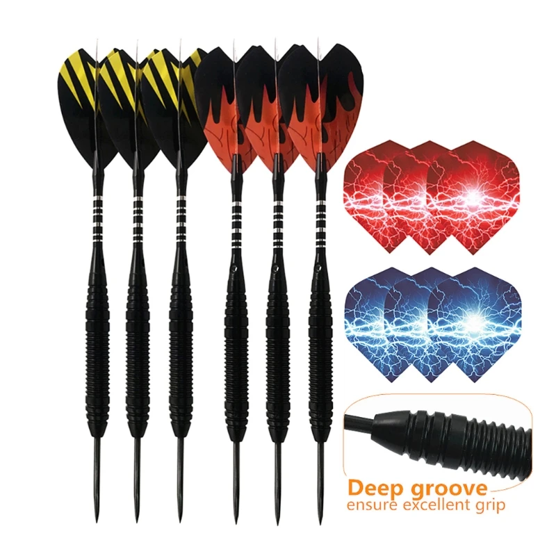 

12Pcs Steel Tip Darts 22 Grams,Aluminum Shafts & Iron Barrel,Steel Tip&Pet Flight,Levels in Rec Room,Bar and Game Room T4MF