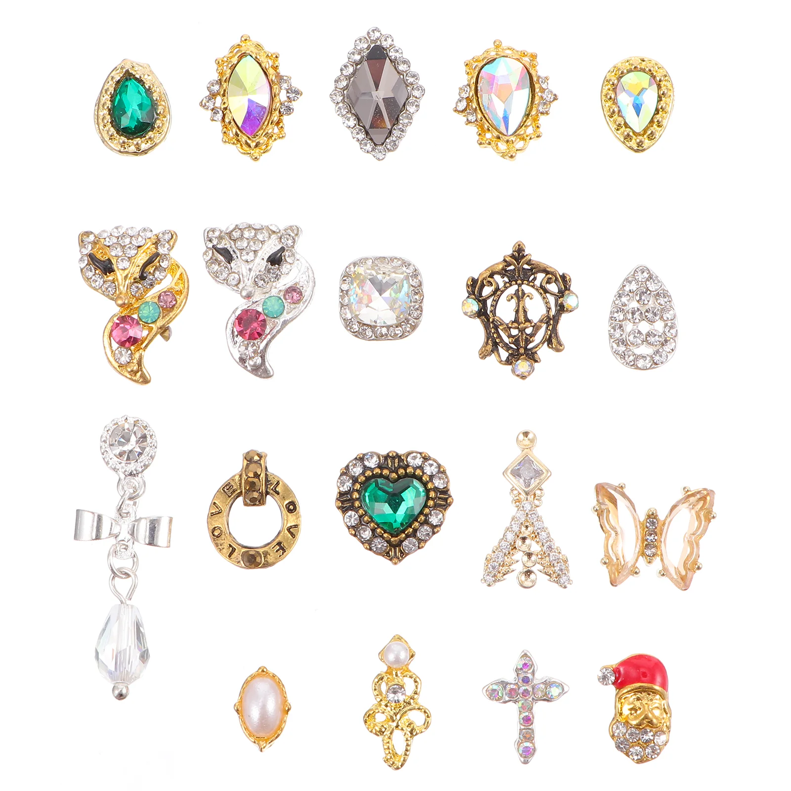 

50pcs Nail Art Rhinestones Multi-Shape Shiny Nail Jewels for Nail Art DIY Crafts