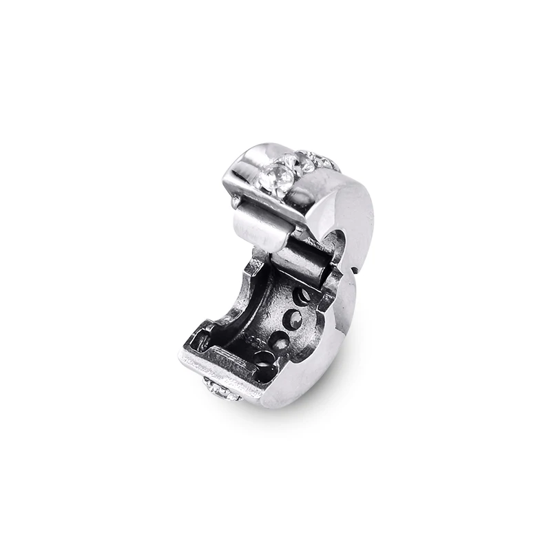 

Shining Path Clip Beads with Clear Cubic Zirconia Fits Pandora Charms Bracelet 925 Sterling Silver Jewelry Free Shipping