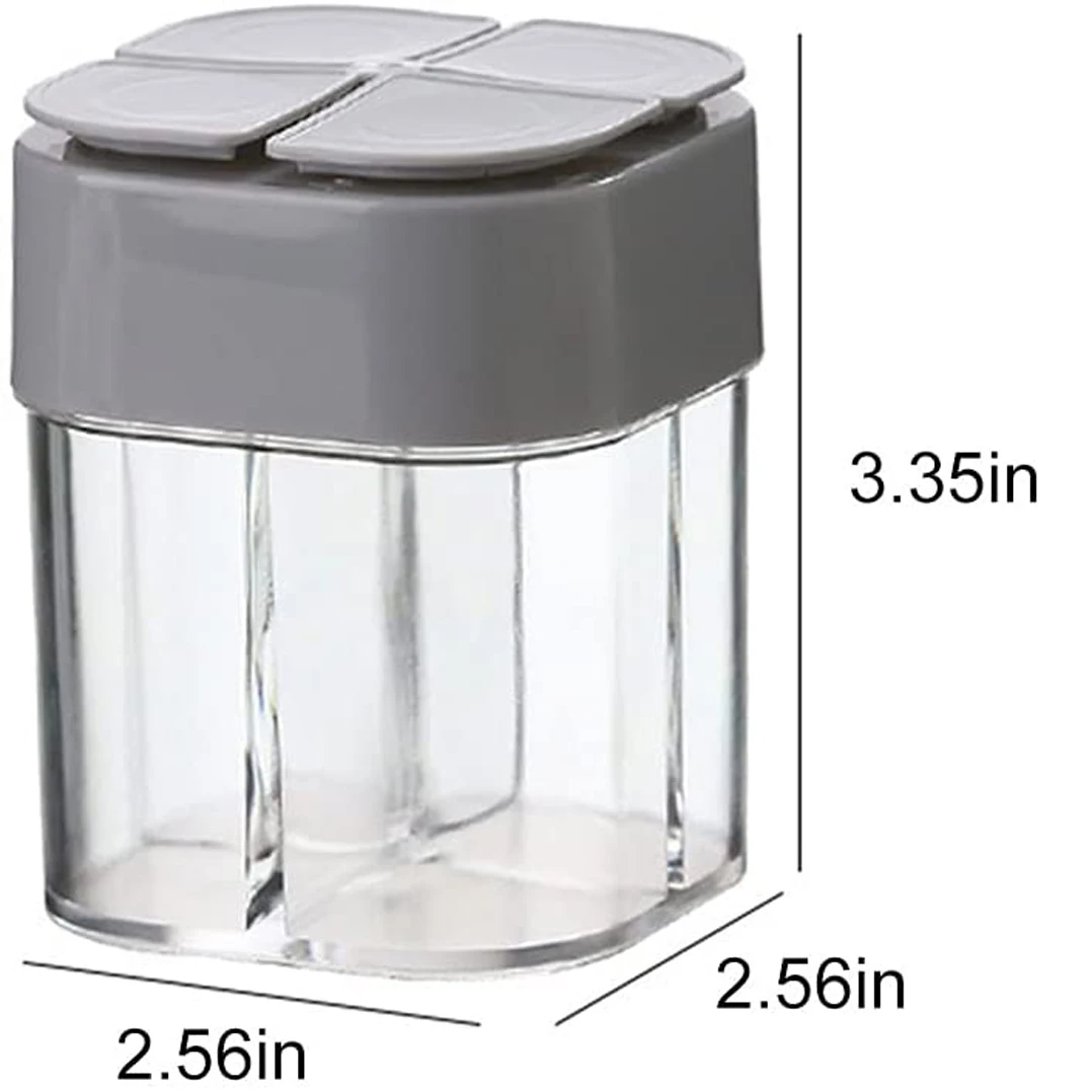 

BalleenShiny Four-in-one Clamshell Seasoning Jar Portable Outdoor Barbecue Seasoning Bottle Non-flavor Transparent Storage Box