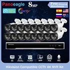 Совместимая система видеонаблюдения Hikvision, комплект 4K, видеорегистратор, сетевой видеорегистратор, DS-7616NI-Q216P, 8 Мп, IP цилиндрическая камера, ColorVu Poe, H.265, P2P