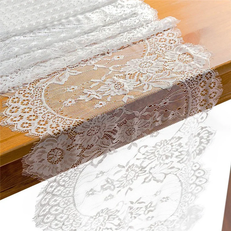 

14x120 Inches Lace Table Runner Rustic Wedding decor Table Decor for Dining Boho Home Party Decor Baby Bridal Shower Decoration