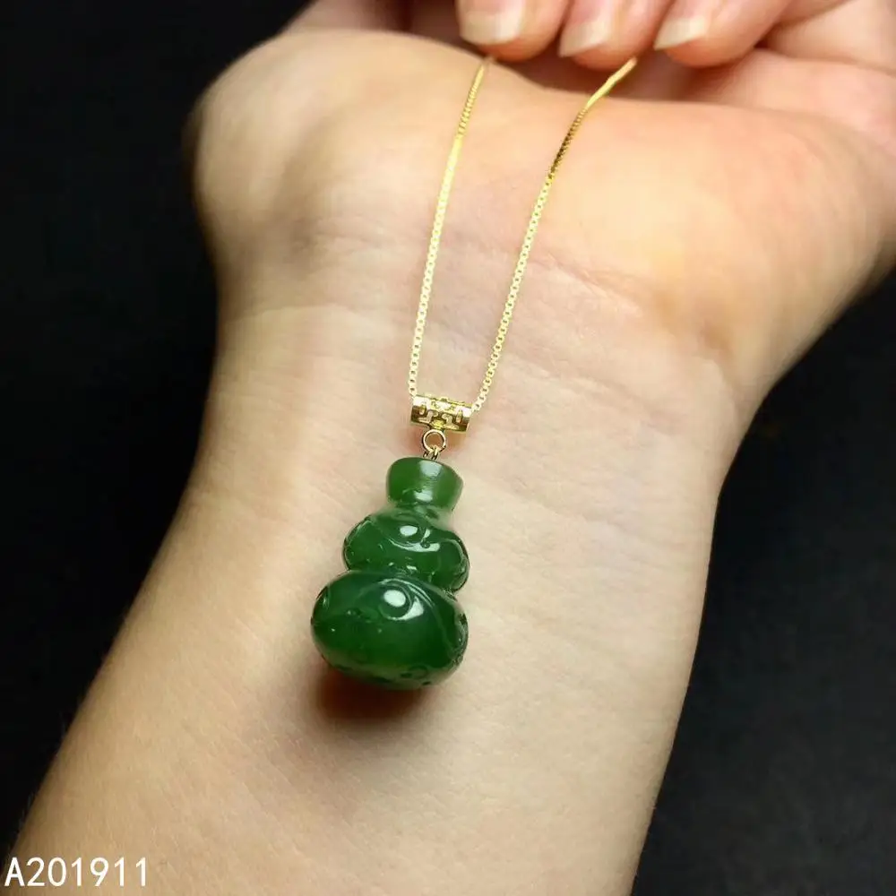 

KJJEAXCMYY fine jewelry 18K gold inlaid natural Jasper luxurious female necklace pendant popular support test classic