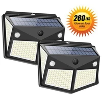 260led solar lights outdoor motion sensor solar wall lamp with double sensor head ip65 level waterproof fence security lights