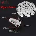 50 шт. 8 мм отверстия автомобильные крепежные заклепки автомобильные бамперы пластиковые нажимные винты заклепки двери подходят для NISSAN Универсальный, для всех автомобилей