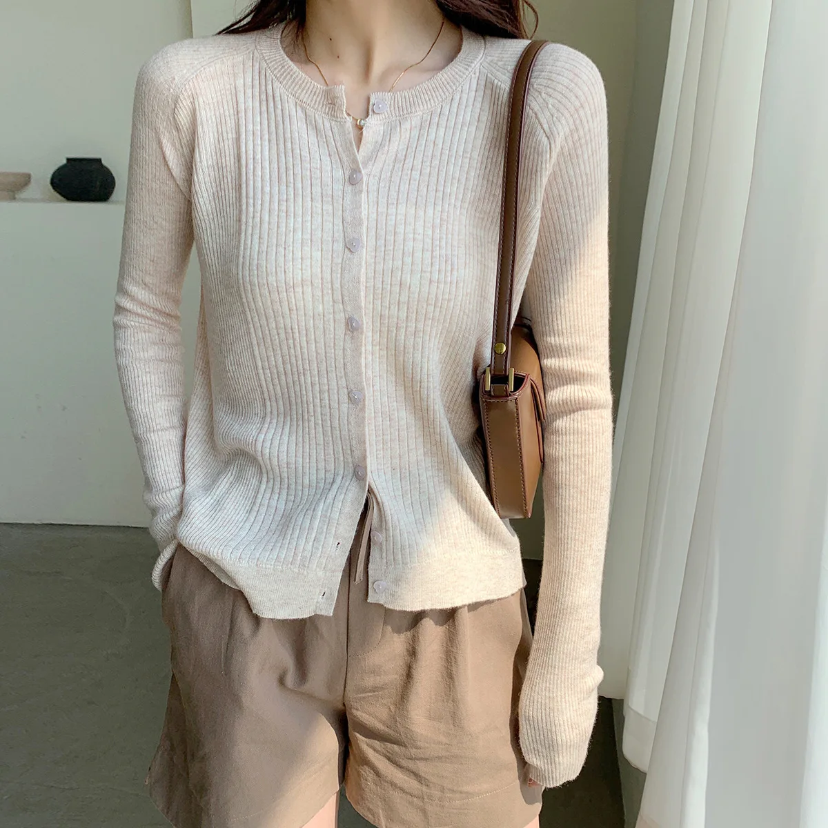 

Autumn Slim Knitted Cardigans sweater Women O-neck Single-breasted Female Casual Open Stitch Sweater Jumpers Tops JK316