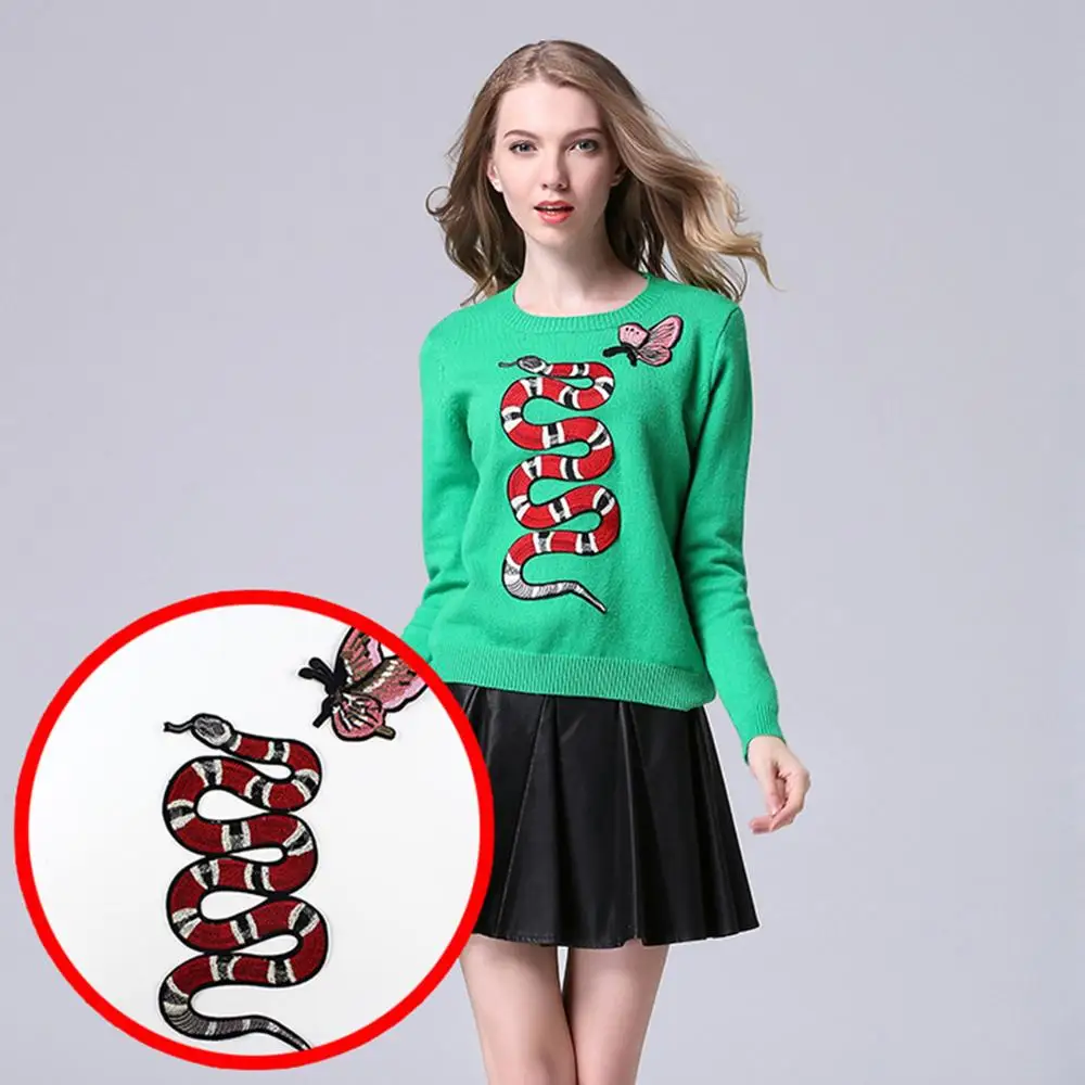 Железные нашивки для одежды Значки модные значки вышивки змей сумки ковбойская