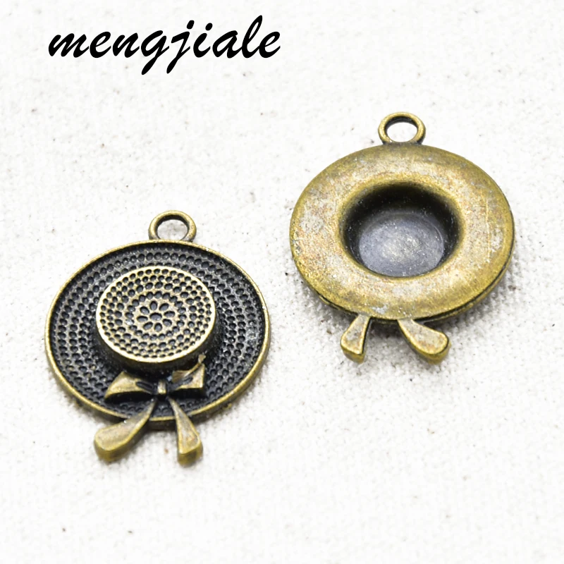 

5pcs Antique Bronze Ladies Hats Charms Alloy Metal Pendants For DIY Jewelry Accessories Craft Making 34*25mm