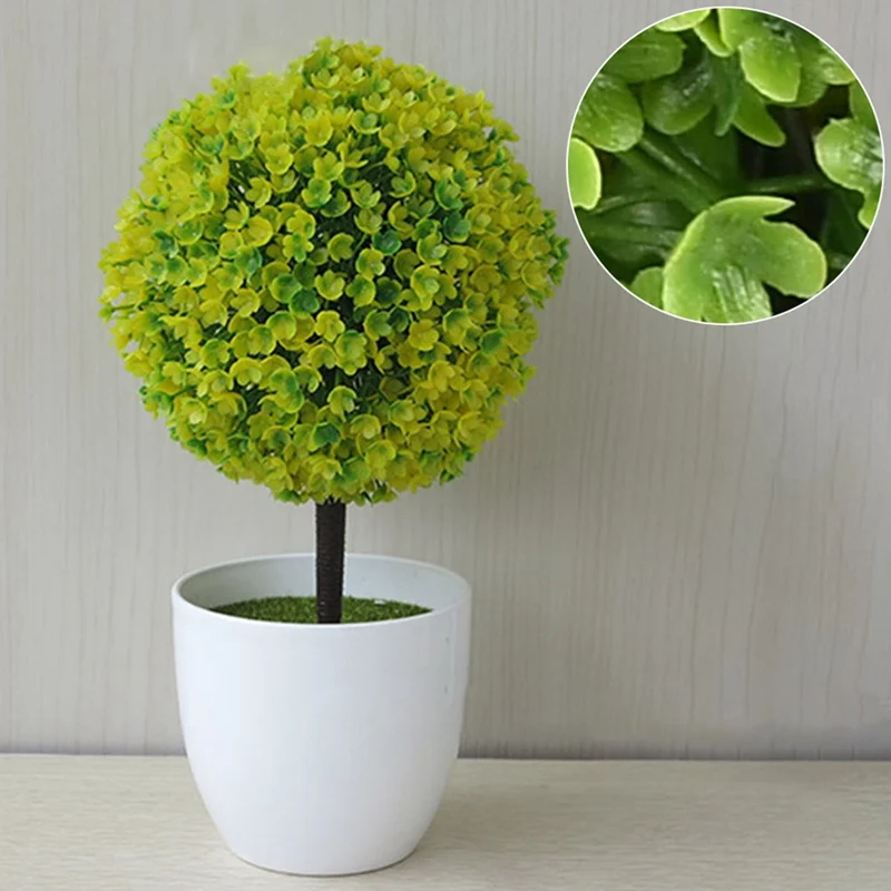 

1pcs Creative Mini Cherry Snowball Simulation Plant Bonsai Small Tree Home Decoration Flower Ornaments Hotel Garden Decor