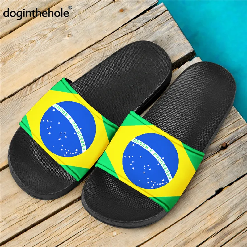 

Brazil Flag Print Women Slipper For Home 2021 Casual Indoor Outdoor Flat Slide Sandals Ladies Non-slip Beach Shoes New Fashion
