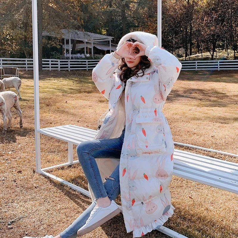 Корейская Милая зимняя куртка для женщин высокое качество пуховое хлопковое
