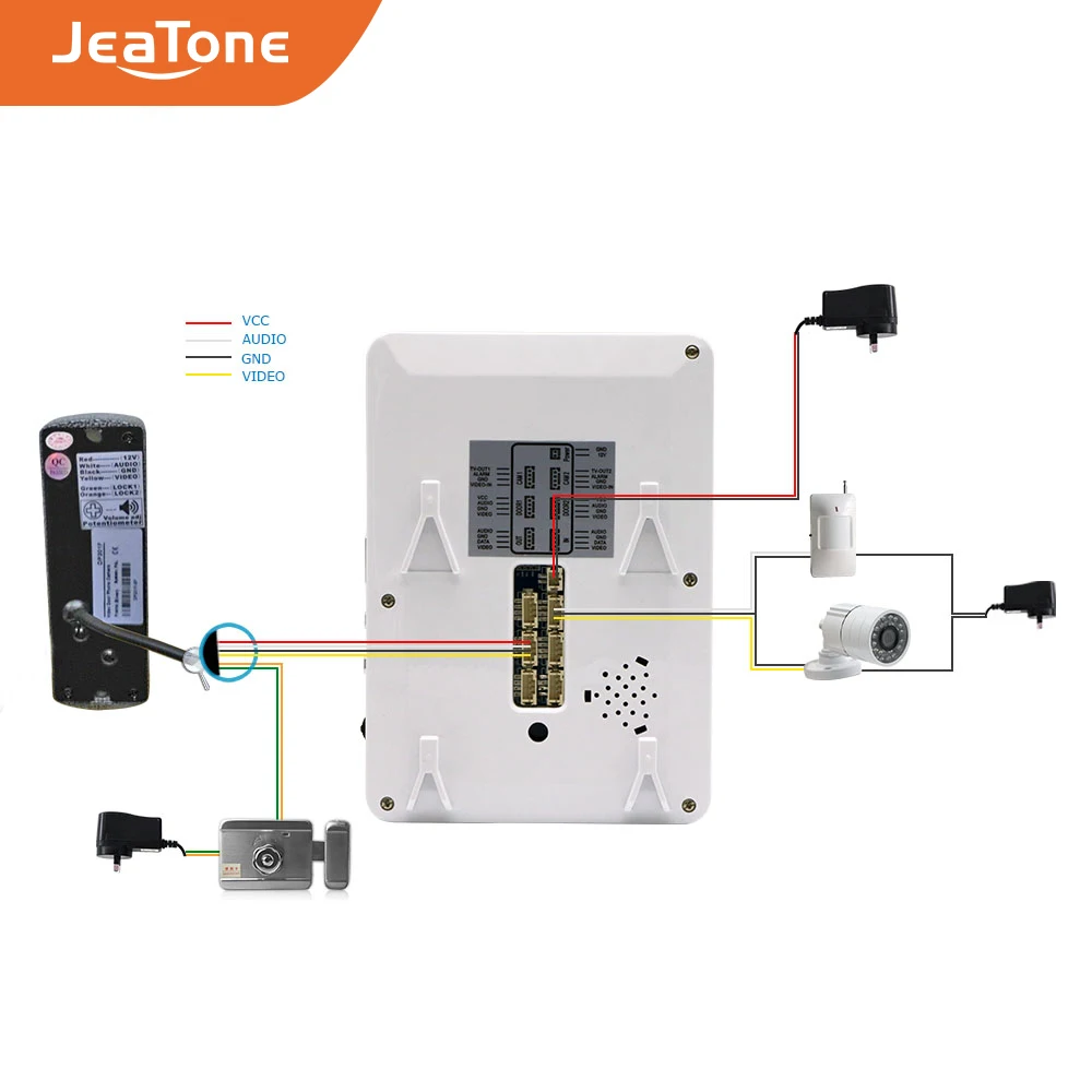 Видеодомофон JeaTone 4 дюймовый сенсорный монитор домофон функция фото и видеосъемки 1200TVL|Видеодомофон| |