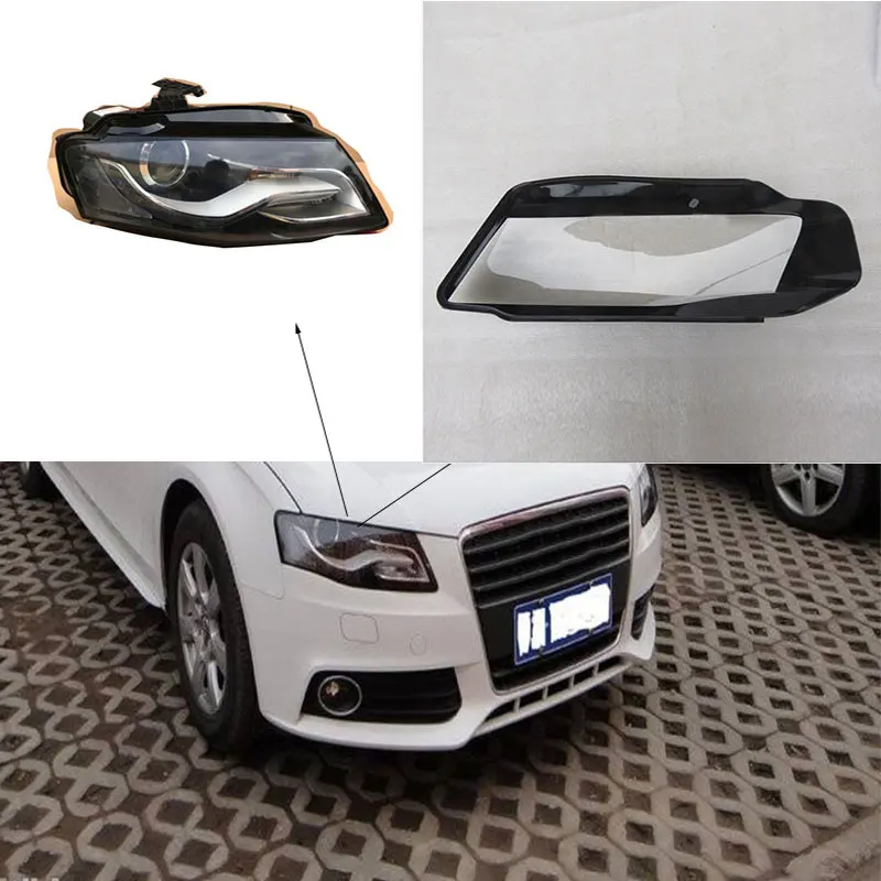 Для Audi A4 B8 2009-2012 Автомобильная сменная фара маска передние фары стеклянная покрытая лампа прозрачная оболочка лампы маски