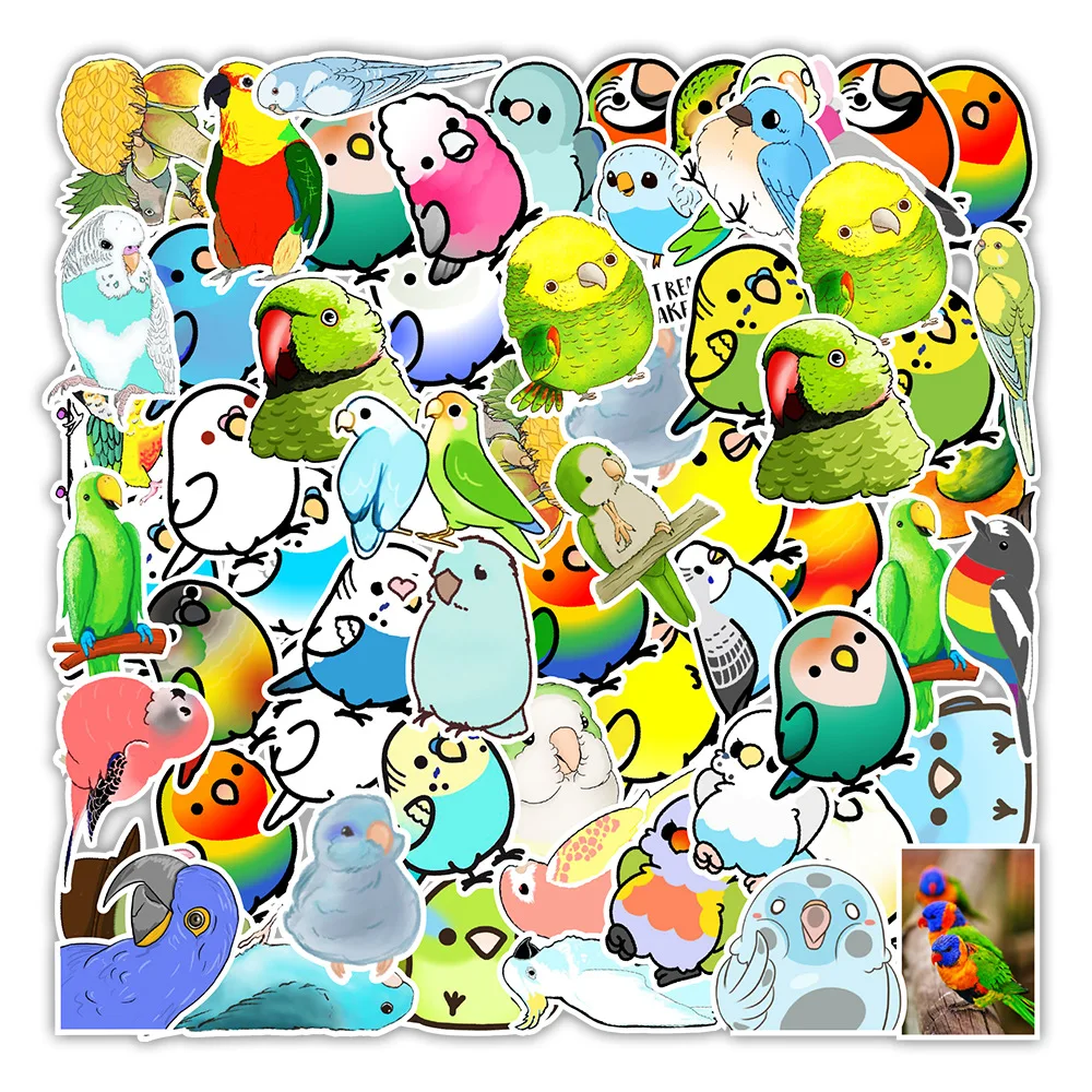 10/30/50 Uds p&aacute;jaro Animal bonito pegatinas port&aacute;til nevera guitarra bicicleta equipaje Skateboard Tel&eacute;fono de pegatina de Graffiti etiqueta juguete de ni&ntilde;o-1