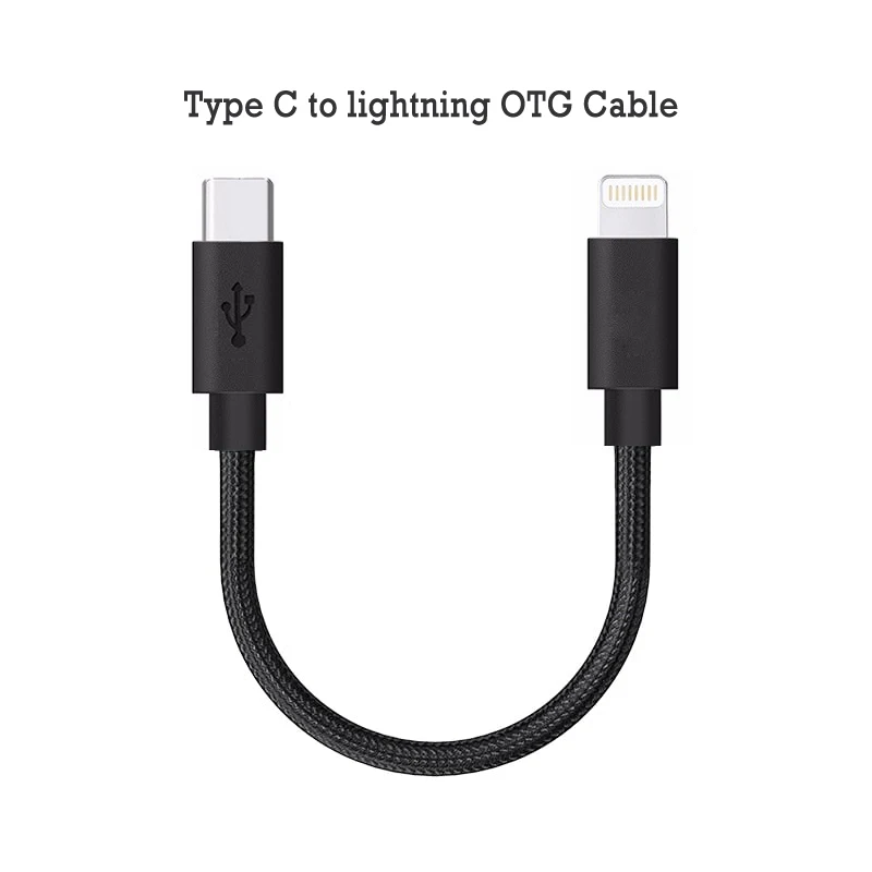 USB Type-C to Lightning OTG Cable for iOS Connect HiBy FC1 FC3 FC5 BTR5 BTR3K Q3 Q5S-TC K9 Shanling UA2