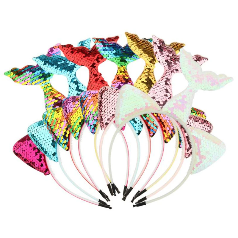 Детский ободок с блестками вечерние обручи для волос в виде Русалочки единорога