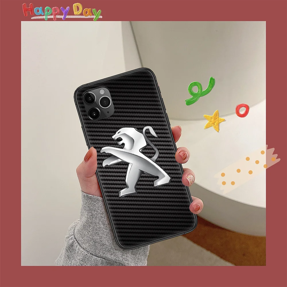 

Dongfeng Peugeot Phone Case For Iphone 11 12 Mini PRO XR X XS MAX 6 6s 7 8 Plus 4 5 5s SE 2020 black Hoesjes Silicone Etui