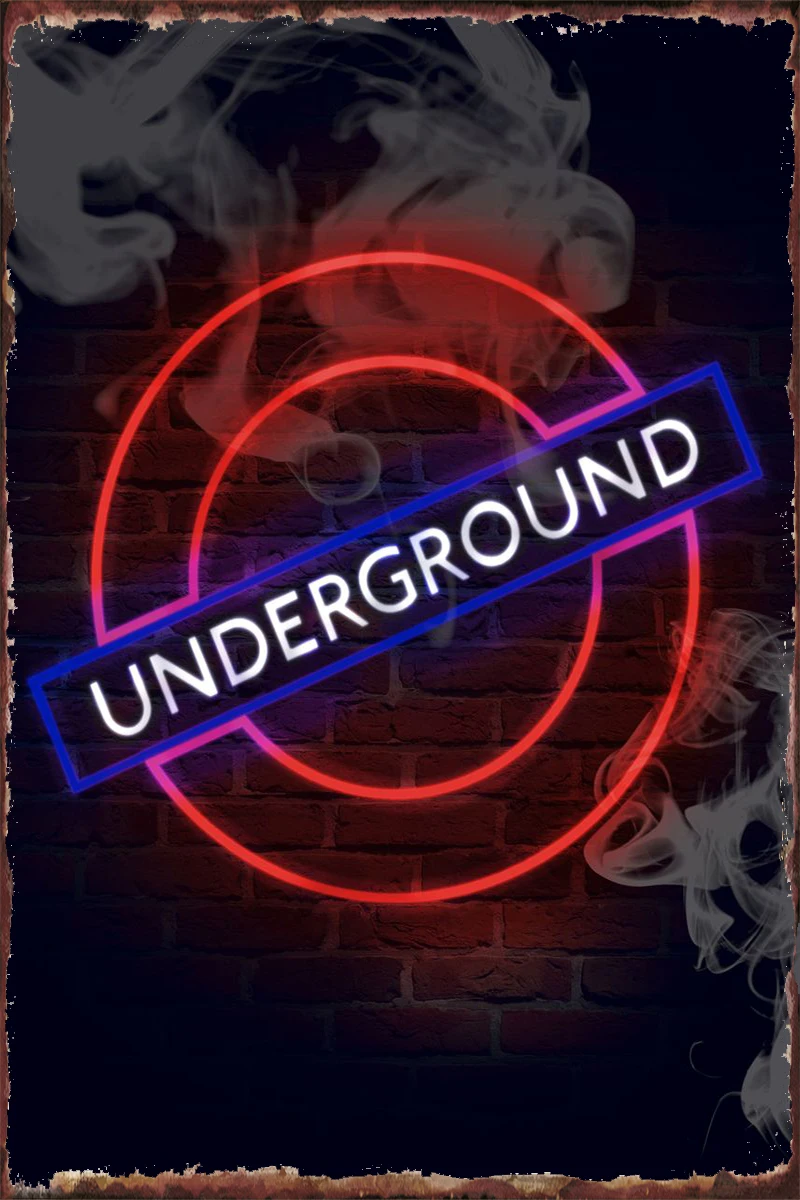 

Неоновый подземный декор для дымовой комнаты, Ретро винтажный металлический знак, жестяные таблички, настенный Декор для дома, мужская пеще...