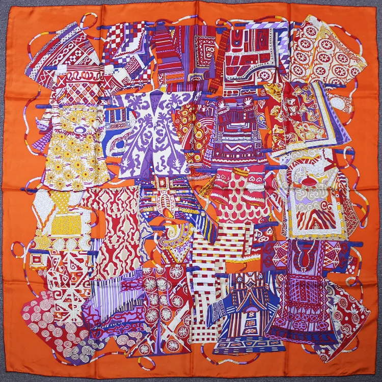 

KMS Butterfly Dance in Flowers silk twill large square scarf mulberry-silk scarf shawl for Girl Lady Woman 140*140CM/90G