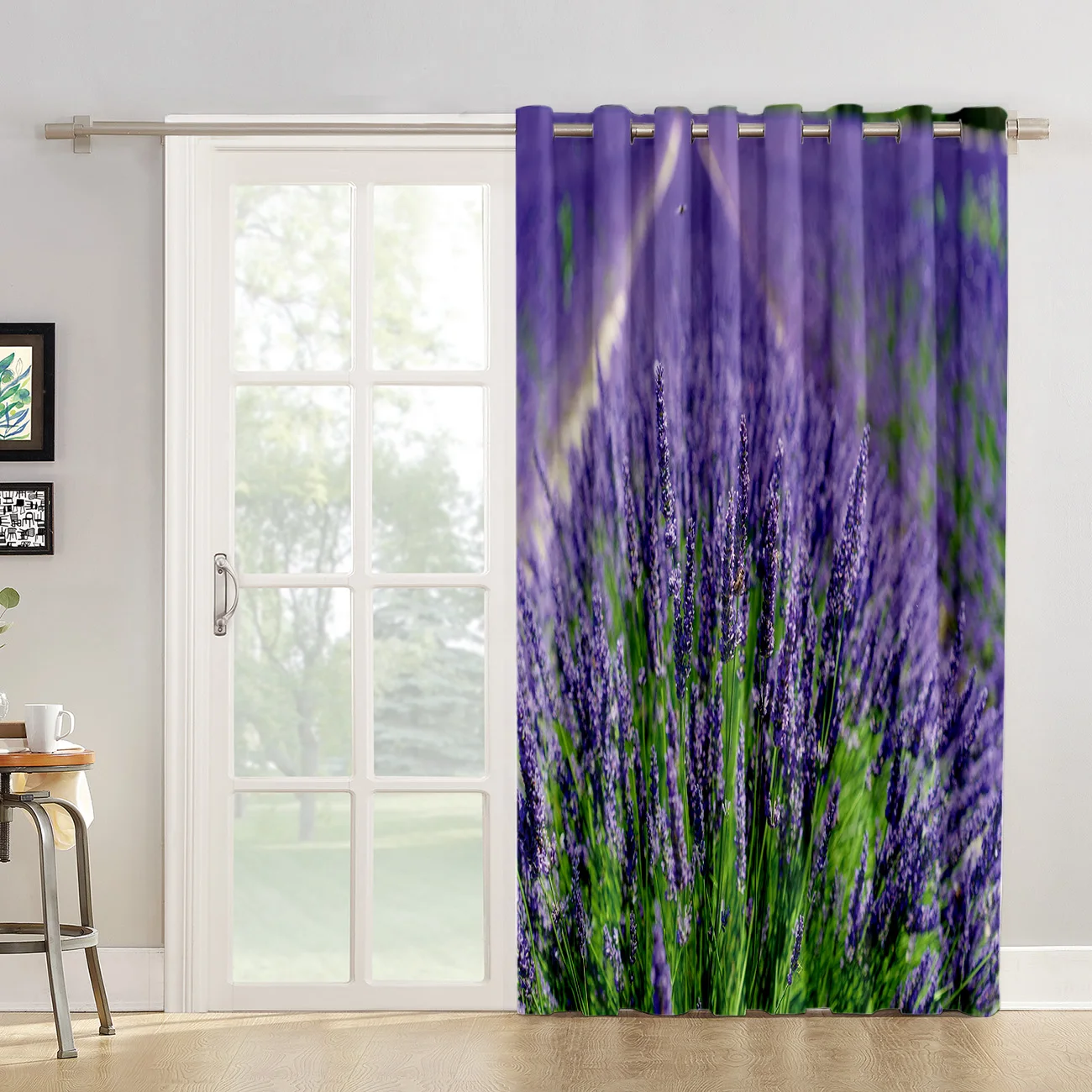 Занавески на окна с цветами лаванды занавески для гостиной кухни большие