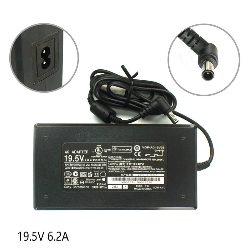 19 5 V 6.2A 120W зарядное устройство для So.ny ACDP 120N01 120N02 ЖК ТВ адаптер|Адаптеры ноутбуков|