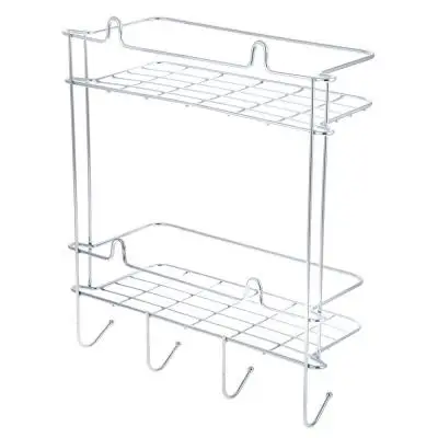 Полка настенная двойная с крючком ARTEX Slim | Дом и сад