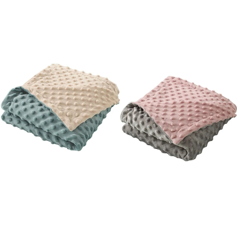 

Soft Minky Baby Receiving Blanket Mink Dotted Double Layer Swaddle Wrap Bath Towel Bedding for Kids Newborn Boys Girls