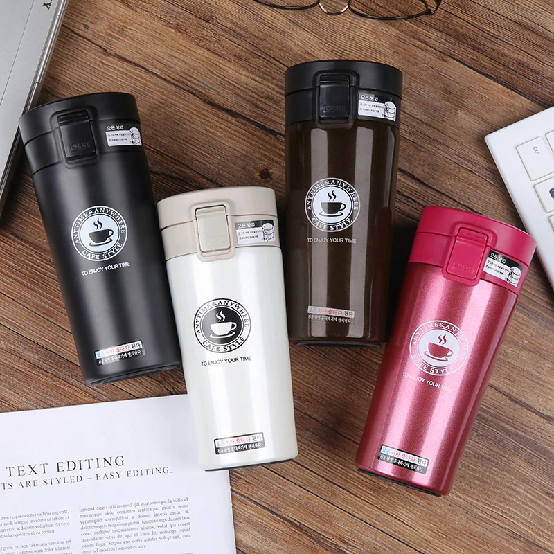 

Hot Quality Double Wall Stainless Steel Vacuum Flasks 380ml Car Thermo Cup Coffee Tea Travel Mug Thermol Bottle Thermocup
