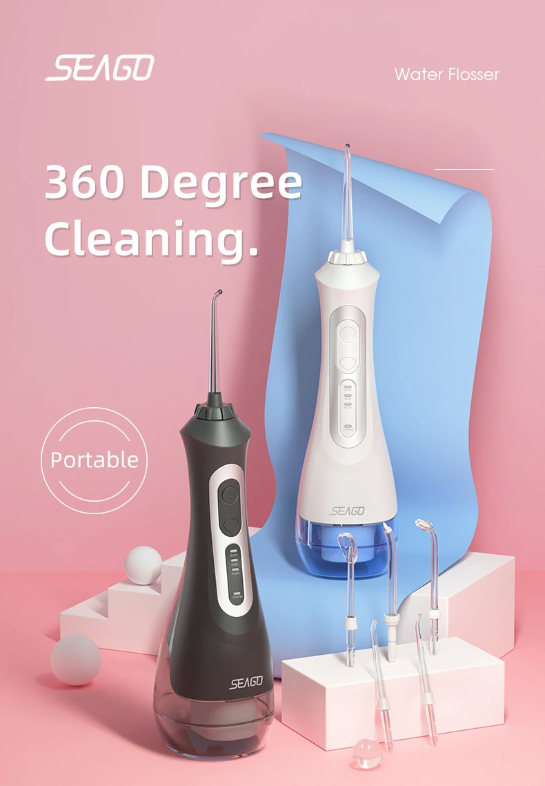 Ирригатор полости рта SEAGO Аккумуляторный с USB 3 режима 200 мл | Бытовая техника