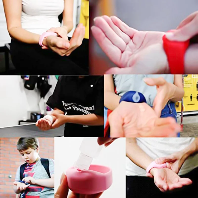 

Hand Sanitizer Bracelet Wristband Pumps Disinfectant Sanitizer Dispenser Silicone Bracelet Wristband Hand Sanitizer Dispenser
