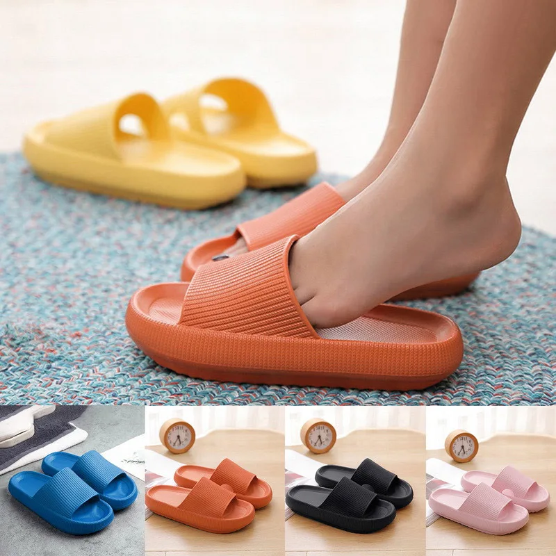 

2021 Summer Female Indoor Slippers Floor Flat Shoes Women Thick Platform Slippers Soft EVA Anti-slip Bathroom Home Slipper