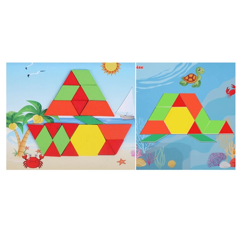 

250 Pcs Variety Tangram Children's Intelligence Development DIY Puzzle Wooden Educational Toys Early Childhood Education