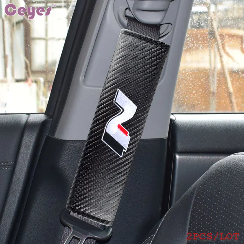 

2pcs Car styling Safety seat belt cars Emblem LOGO Shoulder cover Protection pad For Hyundai N performance I30 Veloster Solaris