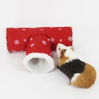christmas hamster channel hedgehog 1 or 3 tunnel toy winter guinea pig warm fleece tube gerbil rat playing hideout bed