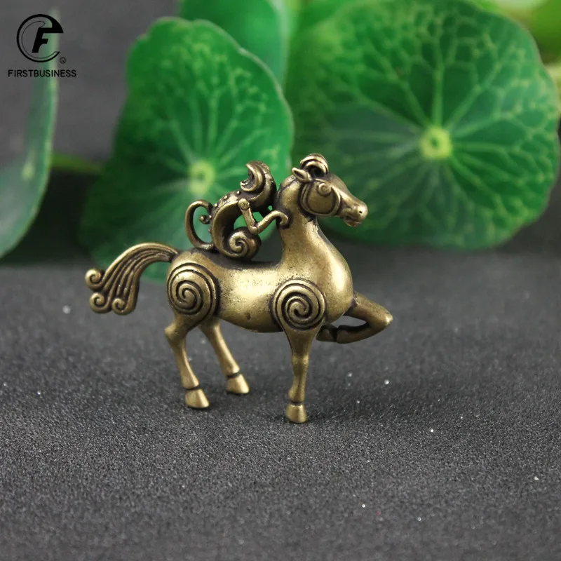Чистая латунь китайского зодиака лошадь надписью Monkey & Lucky Feng Shui старинный