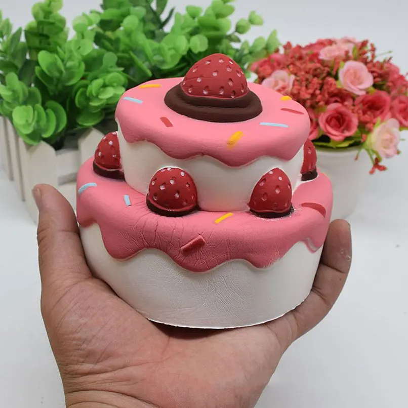 Slow Rising Squishy Antistress Jumbo Funny Soft Scented Strawberry Cake Squeeze Stress Relief Decoration kids Decompression Toys | Игрушки и