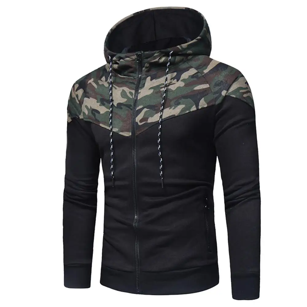 

Camouflage Printed Sports Hoodies Casual Coat Patchwork Slim Hooded Jacket Winter Autumn Sweatshirt Tops Oversized Hoodie