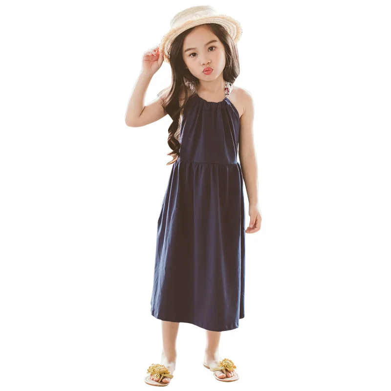

2020 Summer Hot Sale Girls Dress For Seaside Vacation A-Line Cotton Dress Girls Camisole Princess Dress For 3-12 Years Girls