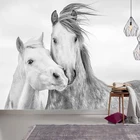 3D обои, современные белые лошади, обои, гостиная, спальня, фон, домашний декор, самоклеящиеся водонепроницаемые настенные наклейки 3 D