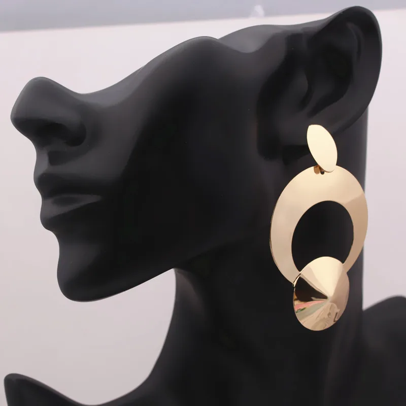 Женские винтажные ажурные серьги золотого цвета металлические сережки с