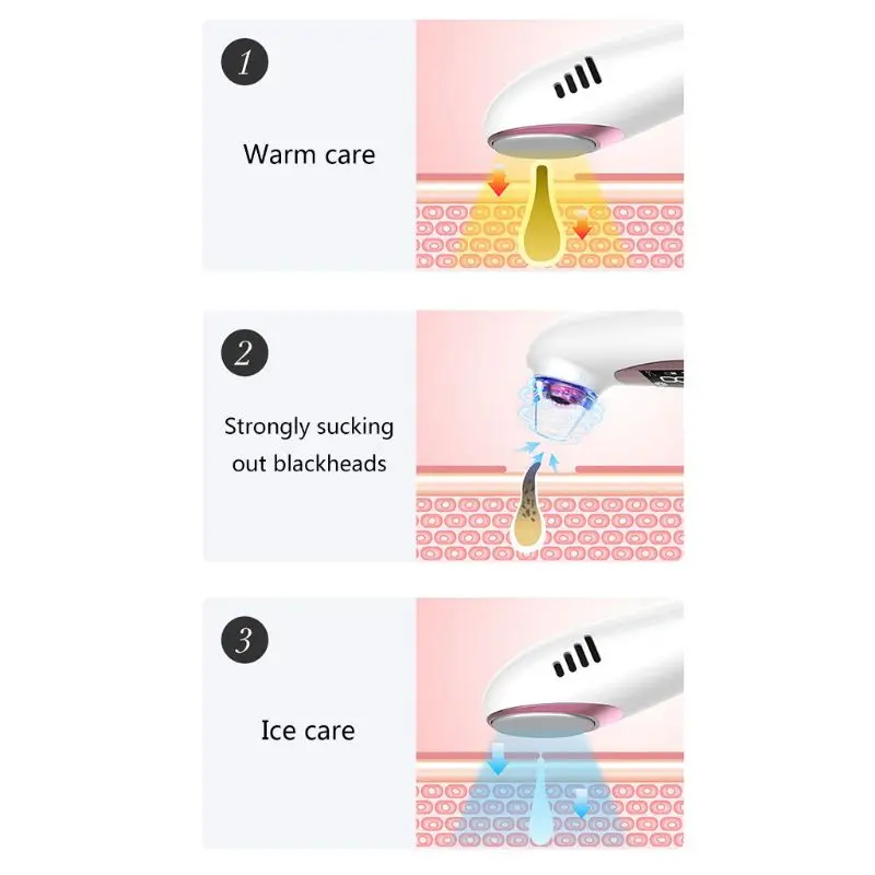 

4 Head Hot And Cold Temperature Control Pore Blackhead Remover Electric Facial Deep Cleaning Rechargeable Beauty Instrument