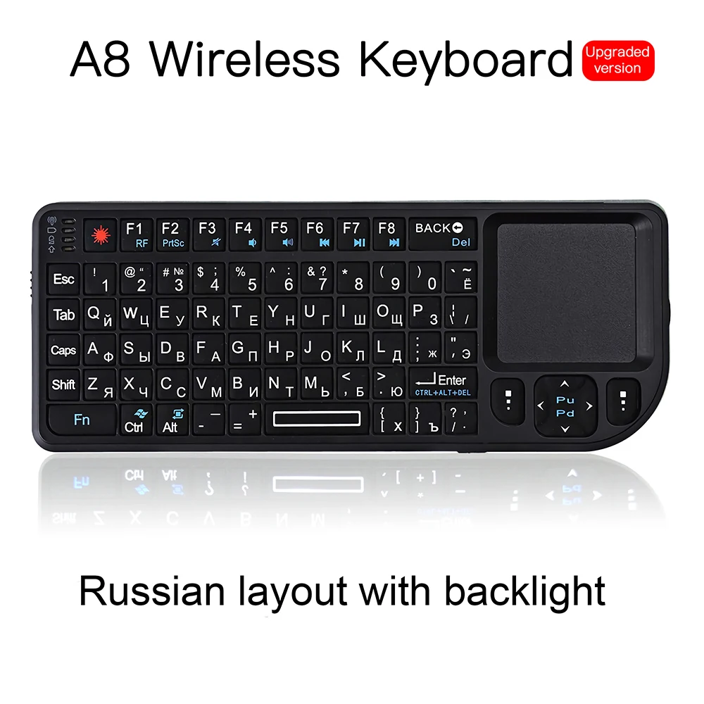 MRSVI новый дизайн A8 с подсветкой 2 4G мини беспроводная клавиатура тачпадом для Google